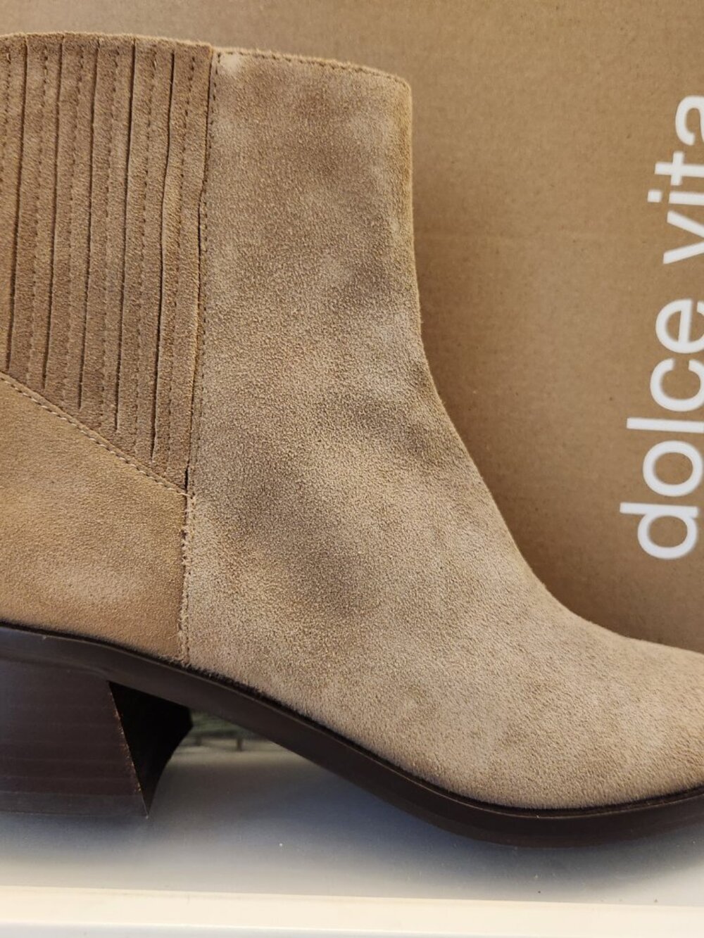 Dolce Vita "Linny" H20 Truffle Suede Booties. NIB. Size 7.5